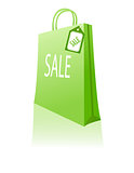green shopping bag vector illustration