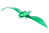 Green pterodactyl of origami
