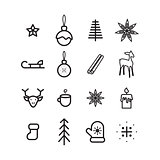 New year simple vector icon set.