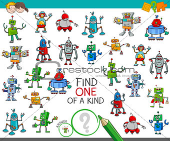 find one of a kind game with robot characters