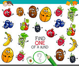 one of a kind game with fruit characters