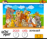 how many dogs and cats counting game