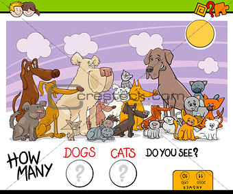 counting dogs and cats activity game