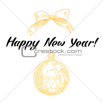 Happy New Year Greeting Card. Vector illustration.