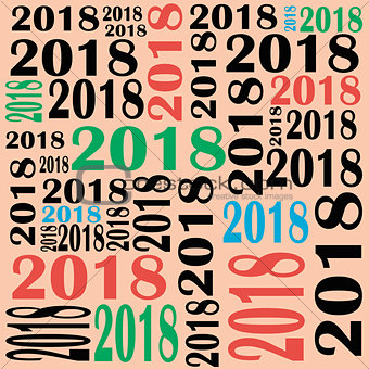 Template for drawing a greeting card or another calendar for 20018.