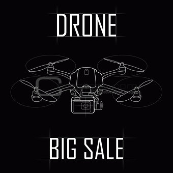 Contour drawing of the drone, big sale