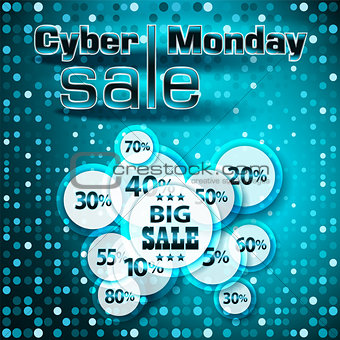 Cyber Monday sale colorful background.