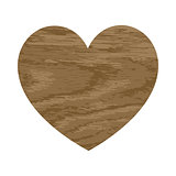 Wooden heart with an oak