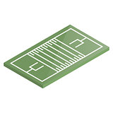 Icon playground football in isometric, vector illustration.