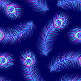 pattern with colorful peacock feathers
