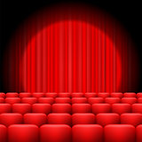 Red Curtains with Spotlight