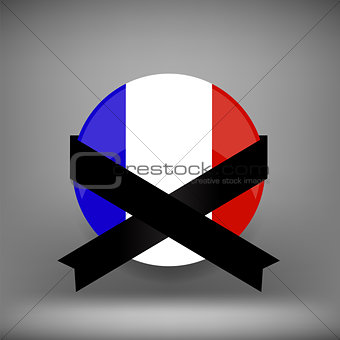 Franch Icon and Black Ribbon