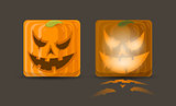 Vector illustration of two pumpkin icons 