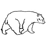 black and white vector bear silhouette