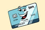 Bank card cute smiley face character