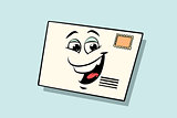 letter mail envelope cute smiley face character