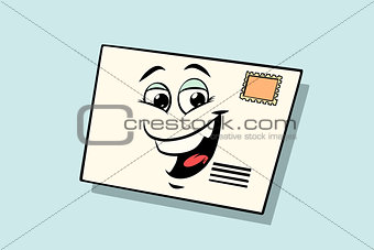 letter mail envelope cute smiley face character