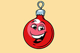 Christmas ball decoration cute smiley face character