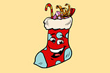 Christmas gift sock cute smiley face character
