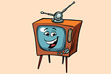 retro TV cute smiley face character