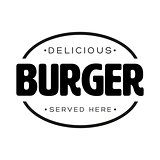 Delicious Burger vintage stamp