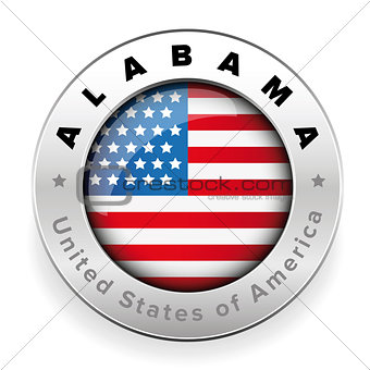 Alabama Usa flag badge button