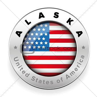 Alaska Usa flag badge button