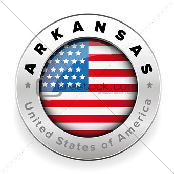 Arkansas Usa flag badge button