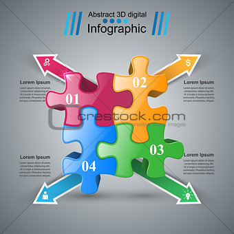 Puzzle logo. Business Infographics.