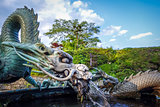 Traditional japanese dragon fountain, Nikko, Japan
