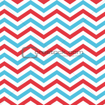 Seamless Chevron Pattern in Blue, Red, and White