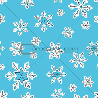 Vector Christmas seamless pattern with snowflakes.