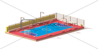 Vector low poly futsal court