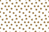 Autumn seamless pattern with falling maple leaves. Hand drawn design.