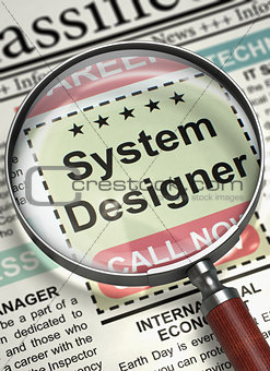 System Designer Hiring Now. 3D.