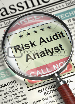We are Hiring Risk Audit Analyst. 3D.
