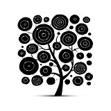 Abstract circles tree, sketch for your design