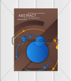 Vector brown brochure A5 or A4 format material design element corporate style