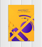 Vector yellow brochure A5 or A4 format material design element corporate style