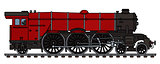 Classic red steam locomotive