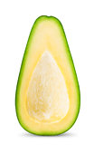 Half of avocado isolated