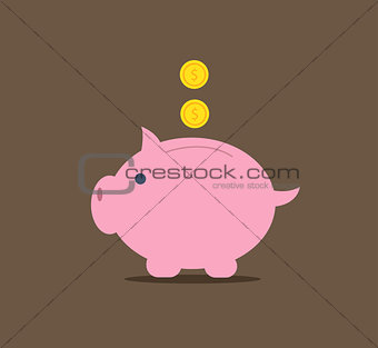 Piggy bank vector illustration