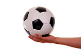 black and white soccer ball on the white background