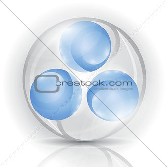 3d glass ball