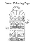 vector colouring page with a house
