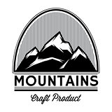 monochrome vector pattern of mountain tops from lines