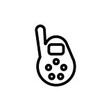 Baby monitor thin line icon. Outline symbol newborn walkie talkie for the design of children's webstie and mobile applications. Outline stroke kid portable radio pictogram