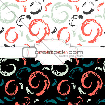Vector seamless pattern. Abstract background with brush strokes.