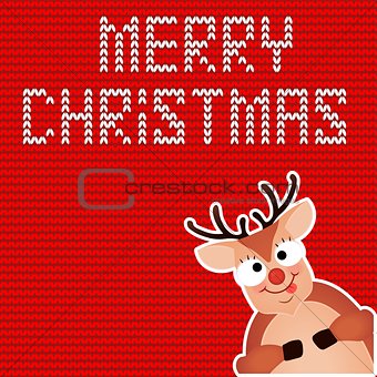 Christmas Reindeer. Cute and funny character Deer. Christmas card. Vector illustration.