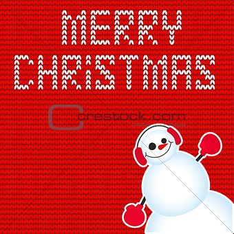 Cute and funny Christmas card. Character snowman. Vector illustration.